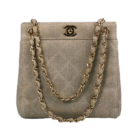 chanel linen bag|authentic Chanel shopping bag.